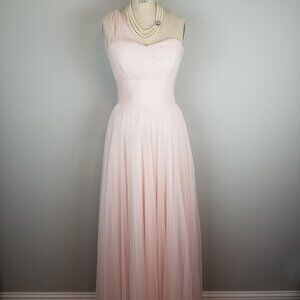 Watters & Watters Gorgeous Blush One Shoulder Tulle Formal Gown Ladies Size 10